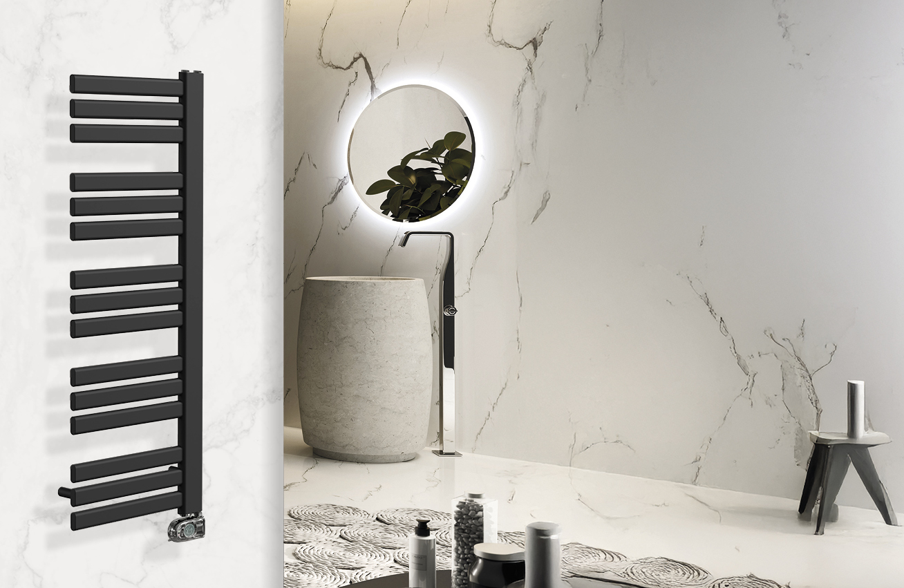 DRL Jacky handdoekradiator - strak ontwerp voor compacte badkamer